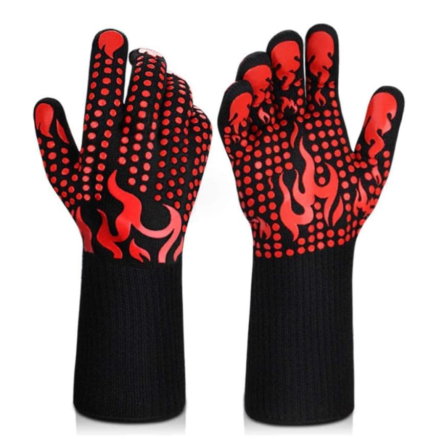 BBQ Gloves 1472 Fahrenheit Heat Resistant Grilling Gloves Nonslip Silicone for Barbecue Cooking Baking