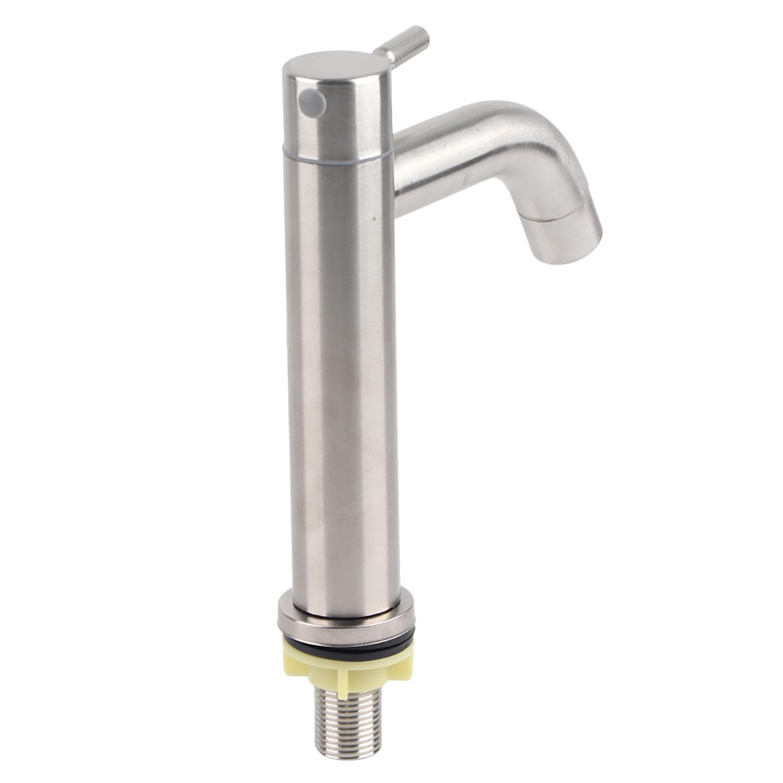 G1/2 Stainless Steel Brushed Single Cold Faucet Wash Basin Water Tap Bathroom AccessoryCylinder