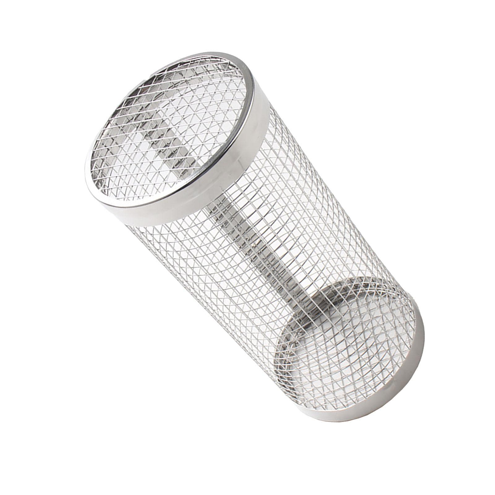 Rolling Grilling Basket Round Stainless Steel Grill Basket for Outdoor Grilling Fish Shrimp Meat