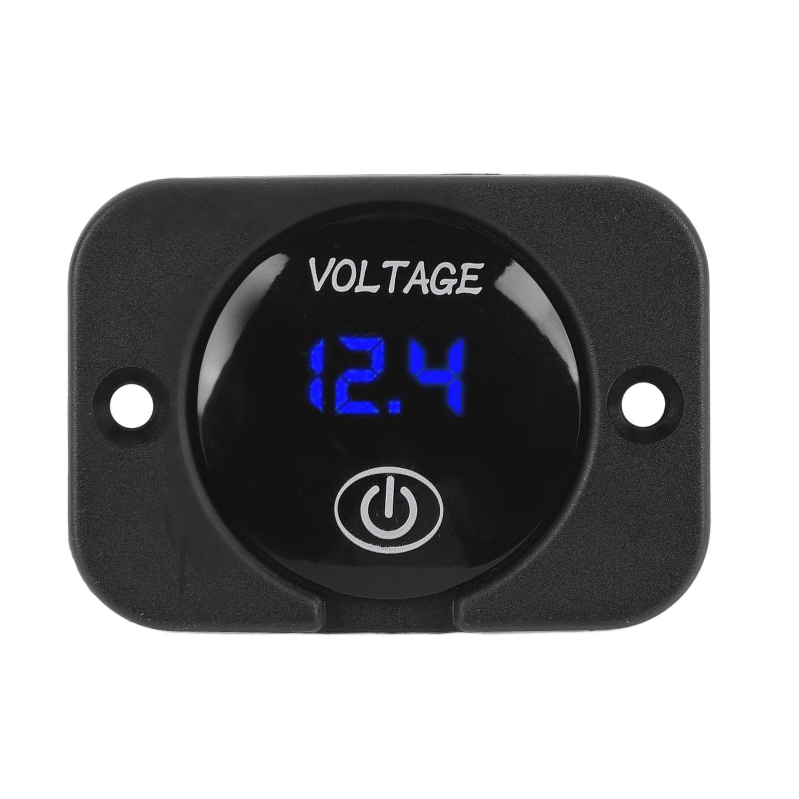 Voltage Gauge with Touch Switch 5 to 48V LED Digital Display Water Resistant Voltmeter Panel for