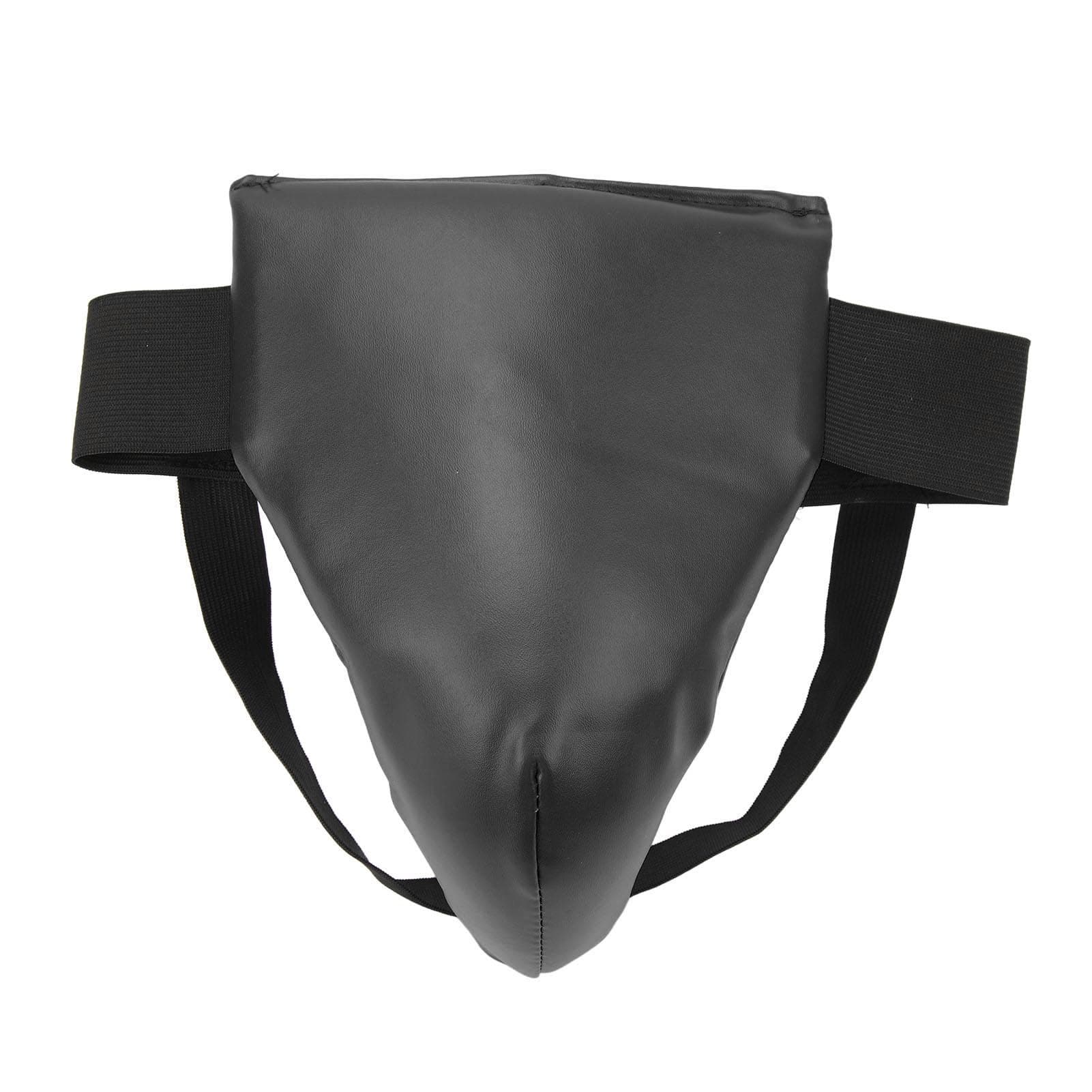 Boxing Groin Guard Shield PU Shock Resistance Protective Boxing Training Groin Protector Black S S