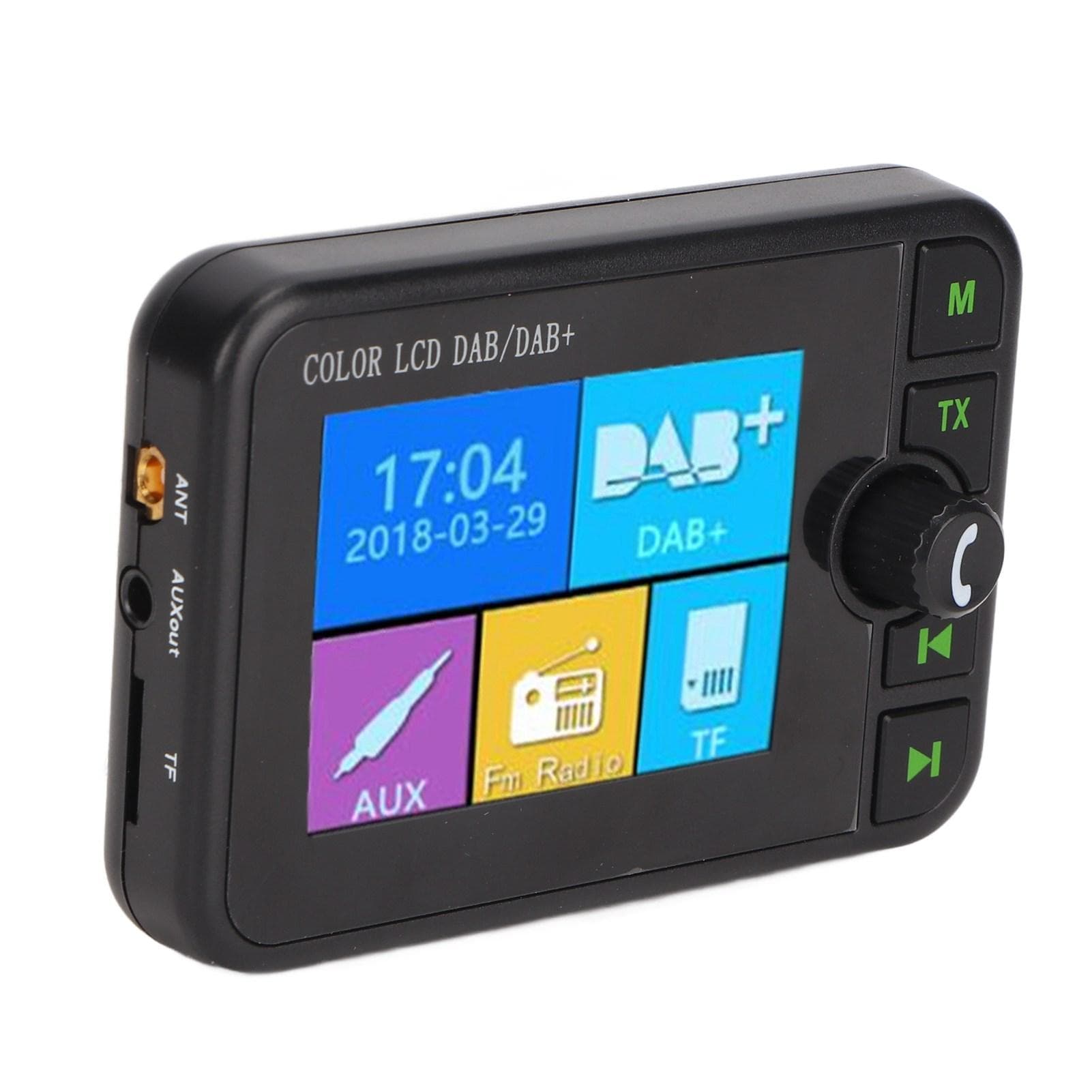 Car Bluetooth Digital Receiver DAB DAB+ FM Bluetooth Handsfree 2.4inch Colour LCD Display 3.5mm