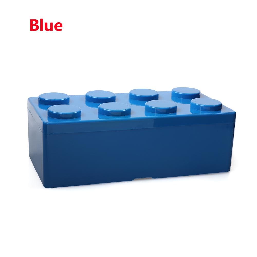 New Creative Storage Box Building Block Shapes Plastic Saving Space Box Superimposed Desktop Handy Office Supplies blue