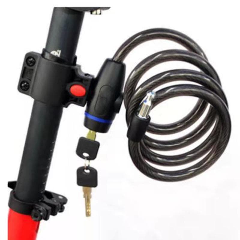 Bicycle Bike Lock Anti-theft Mtb Road Bike Steel Wire Chain Lock Motorcycle Helmet Folding Bike Electric Scooter Safety Padlock black