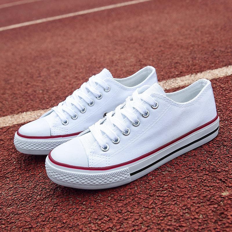 Spring and Autumn New Trendy Canvas Shoes Women's Fashion Student Shoes Lace-Up Small White Shoes Couples Men's Shoes Casual 35