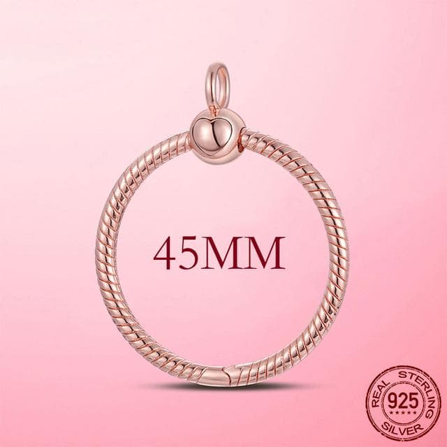 Original 925 Sterling Silver O Pendant Clasp Fits ME Series Bead Charm Rose Gold DIY for Women Jewelry Gifts