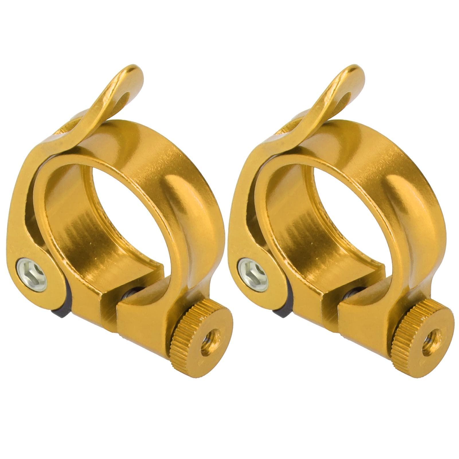 2PcsSet 31.8MM Bicycle Seatpost Clamp Quick Release Clip for 27.2MM Bike SeatpostGold