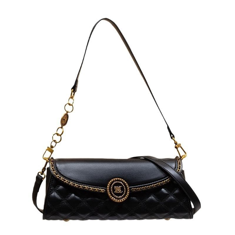 Leather Underarm Bag for Women with High-quality Texture Niche Bag for Spring and Summer One-shoulder Crossbody Bag black