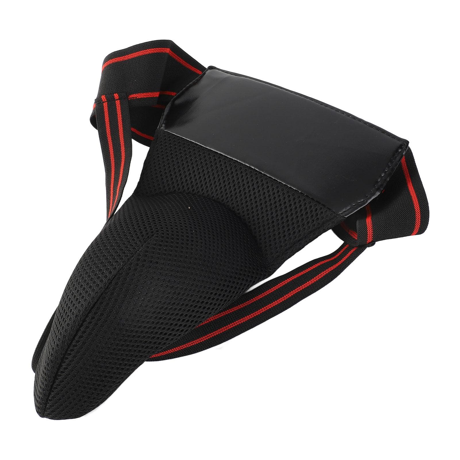 Boxing Groin Protector Reduce Impact Elastic Straps Breathable Athletic Cup Groin Guard for Men black