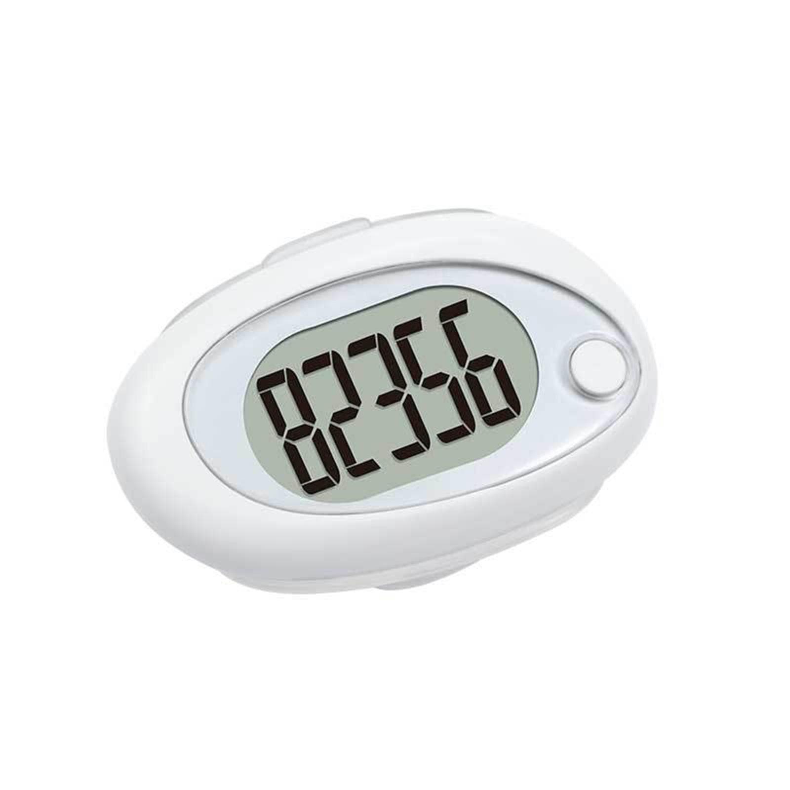 3D Sensor Pedometer Step Counting Device Clip-on Pedometer with Detachable Back Clip and Lanyard white