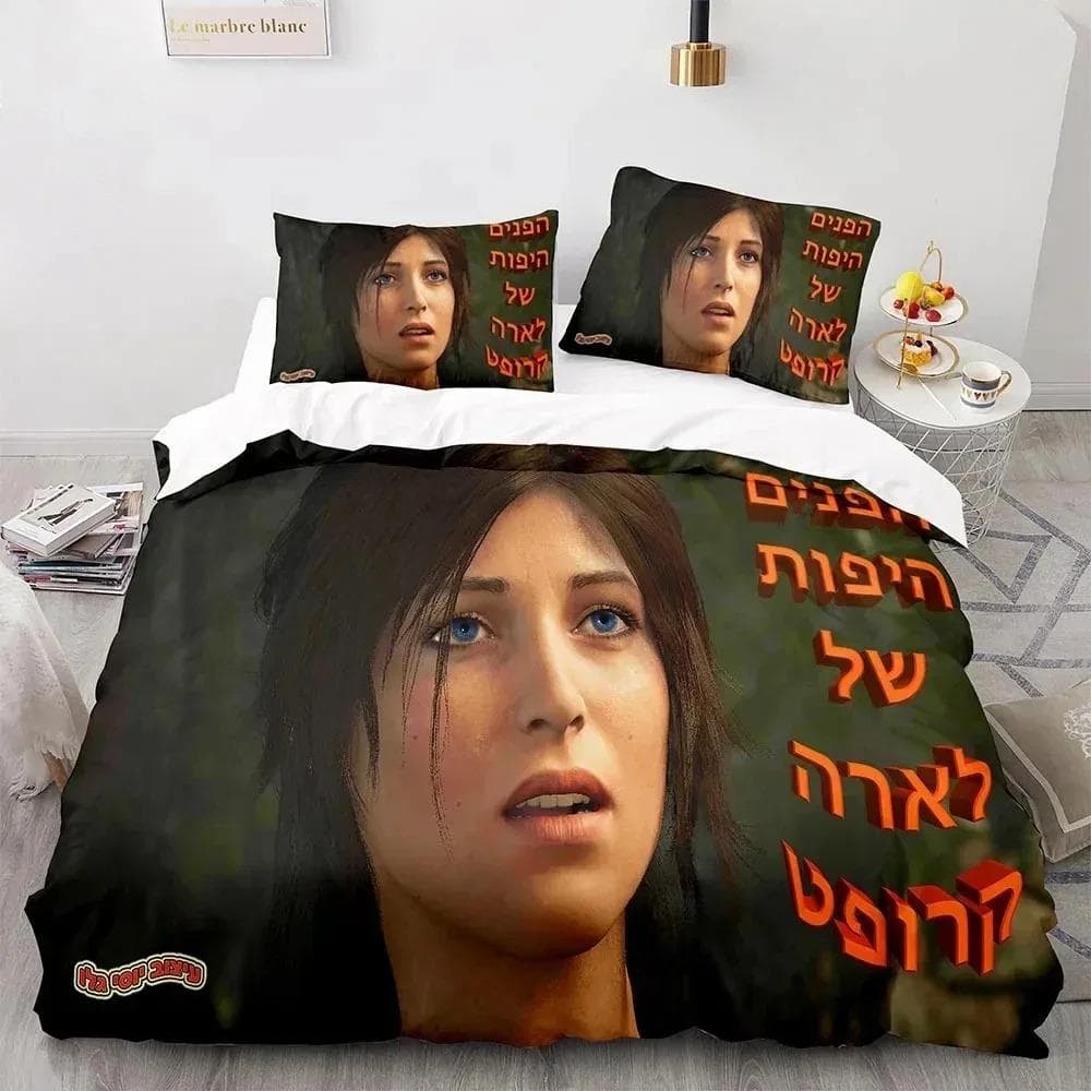 3D print Game Tomb Raider Bedding Set Boys Girls Twin Queen Size Duvet Cover Pillowcase Bed Kids Adult Home Textile 70x133cm 2pcs