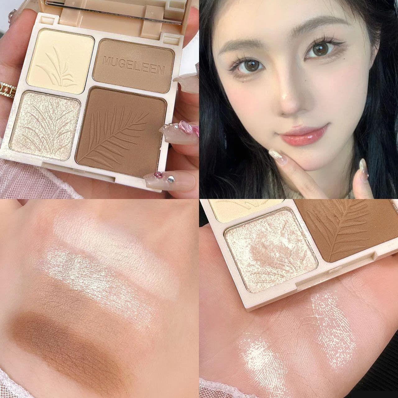 4 Color Bronzer Highlight Contour Palette Face Shading Grooming Powder Makeup Face Contouring Makeup Highgloss Cosmetics 02