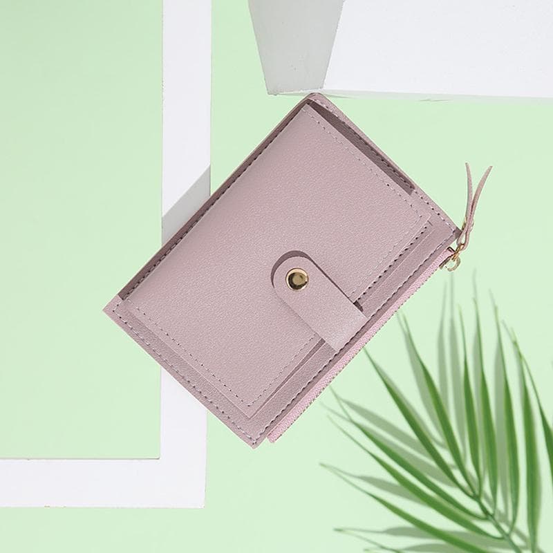 Short Women Wallets Free Name Engraving Slim Card Holder Female Purses Cute Simple High Quality Brand Women's Wallet purple