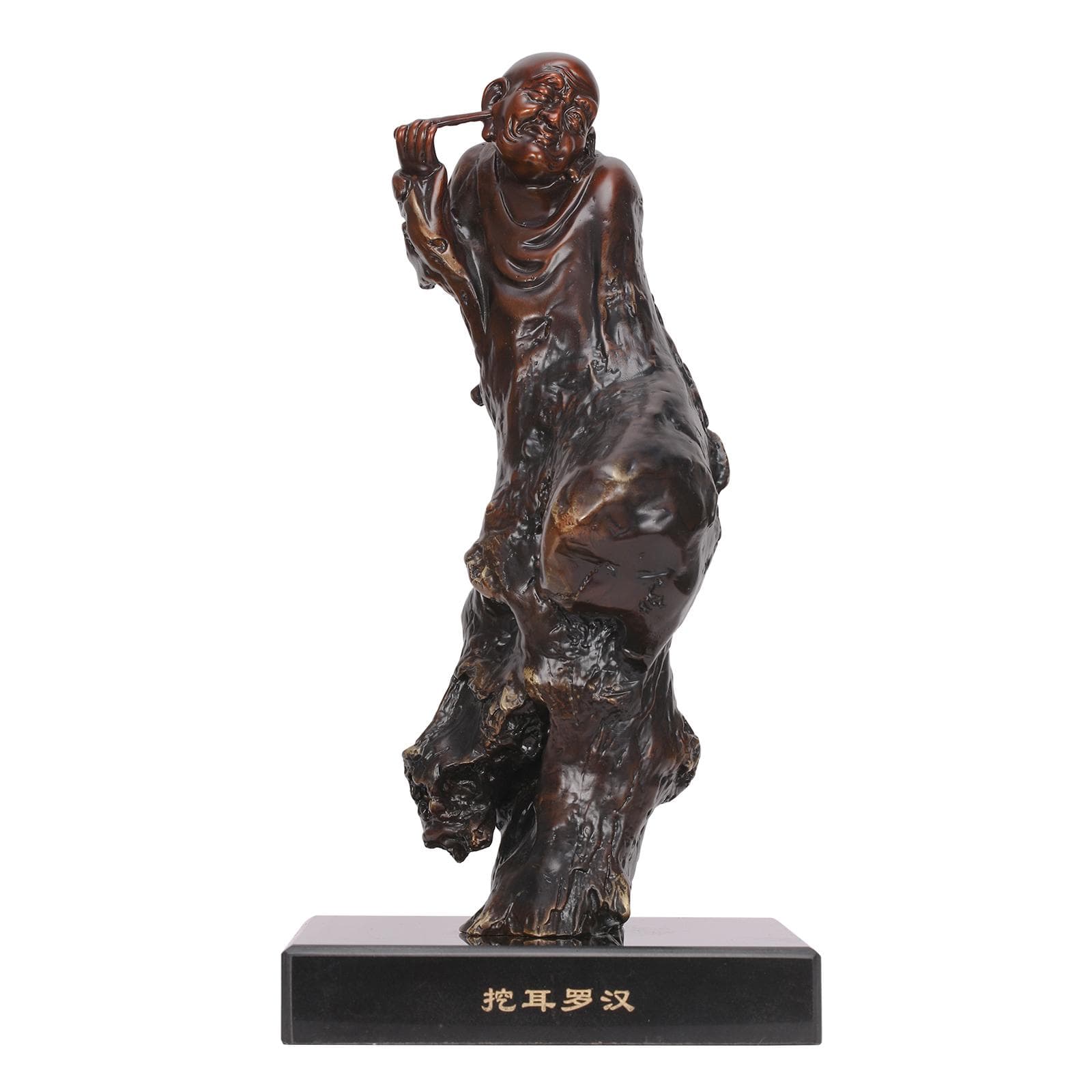Eighteen Disciples of the Buddha Sculpture Buddhist Art Root Carving Brass Statue Buddha Hall, Type 10