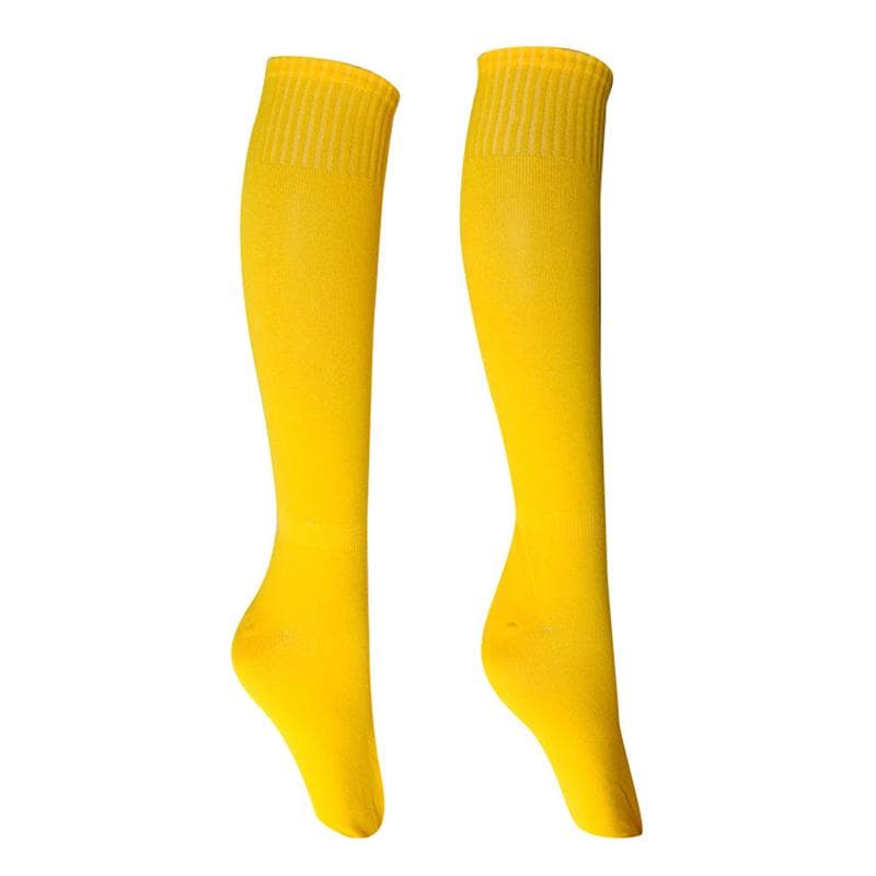 Football Soccer Socks Breathable Outdoor Sports Rugby Stockings Over Knee Socks yellow