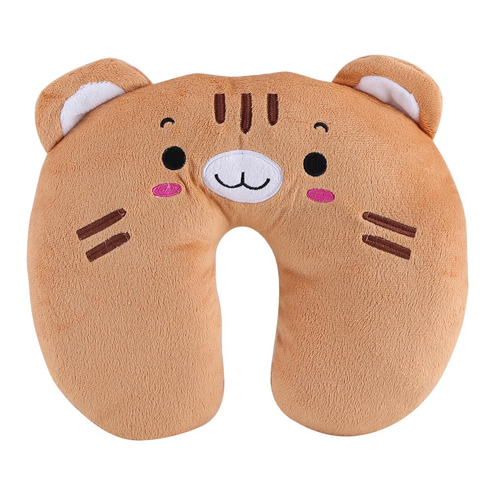 Animal Travel Neck PP Cotton Pillow Soft U Shaped Car Head Rest Toy Cushion Tiger