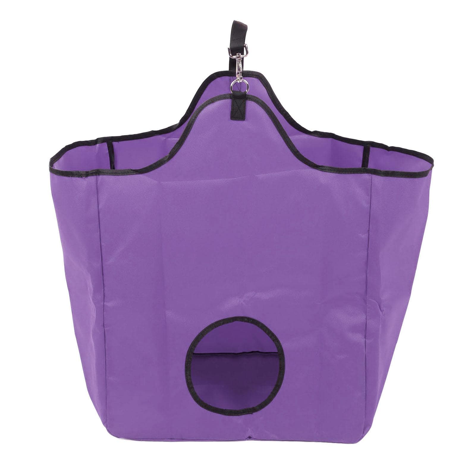Horses Slow Feed Hay Bags Multipurpose 600D Oxford Cloth Waterproof Coating Large Capacity Portable purple