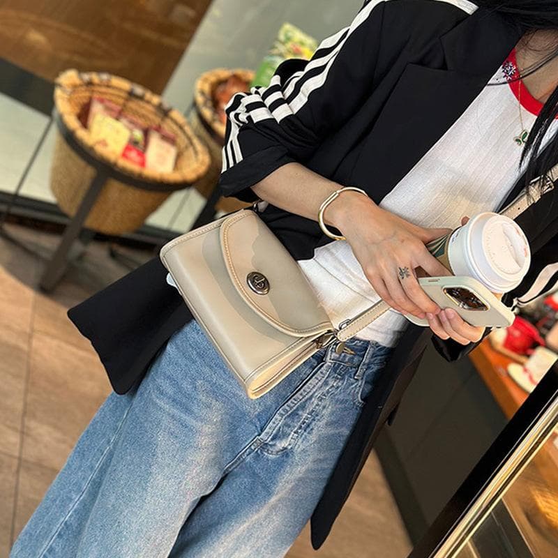 Simple and Fashionable Spring and Summer Elegant High-end Chain Small Bag Women's Bag Lightweight Soft Leather Shoulder Bag
