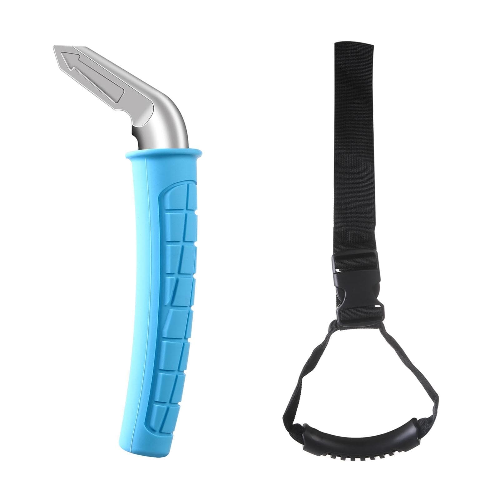Car Door Handle Assist for Elderly Steel Silicone Multifunctional Vehicle Support Handle for blue