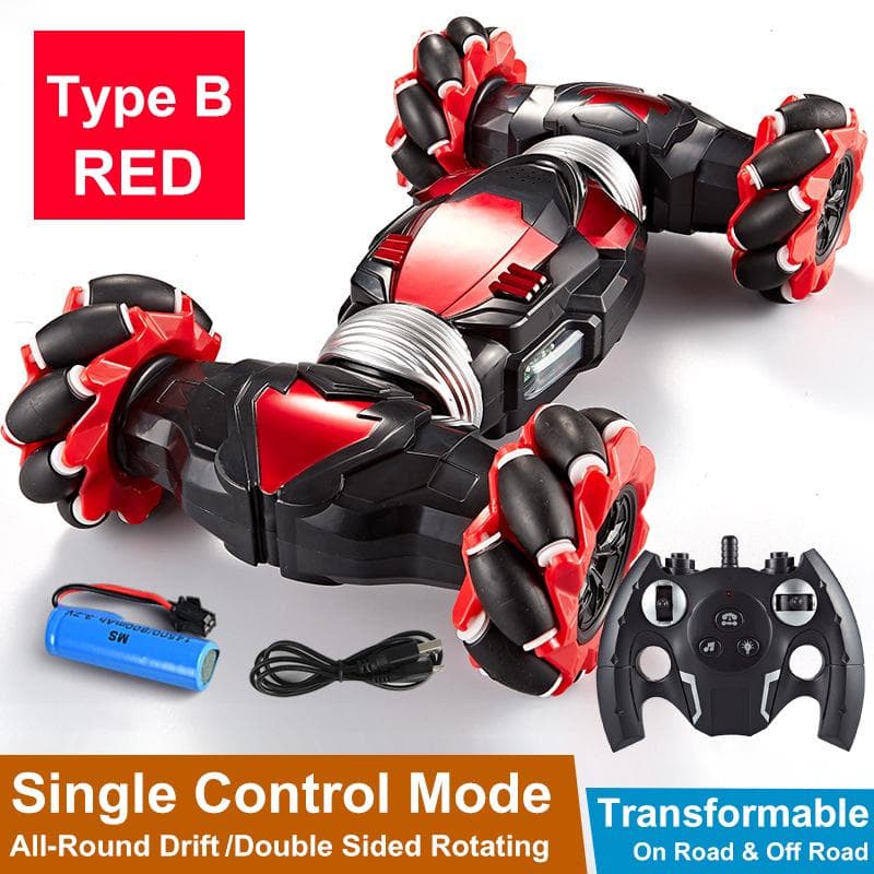 New Gesture Sensing Remote Control Car Lighting Stunt Car Twist Off-Road Vehicle 360 Degree Flip Double Sided Rotation Drift Remote Control Toy Gift B red