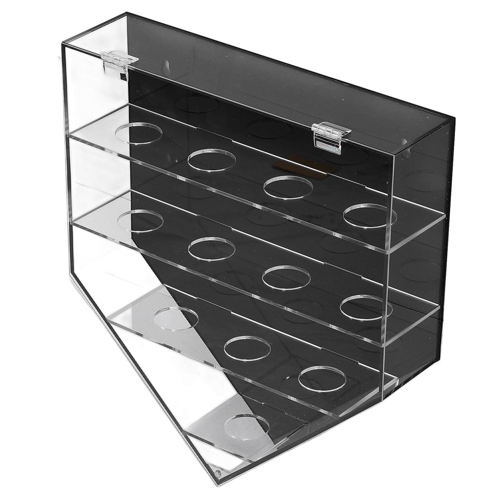 12 Baseball Wall Display Case Black Dustproof Magnetic Acrylic 12 Wall Hanging Ball Display Box for
