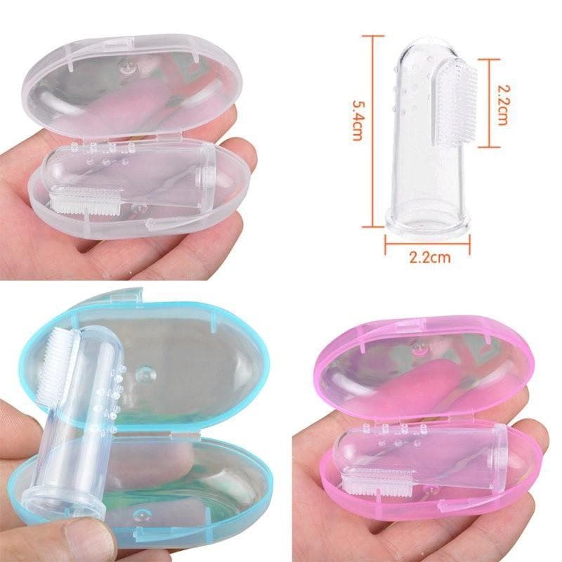 Baby Finger Toothbrush Soft Safe Children Baby Training Teether blue