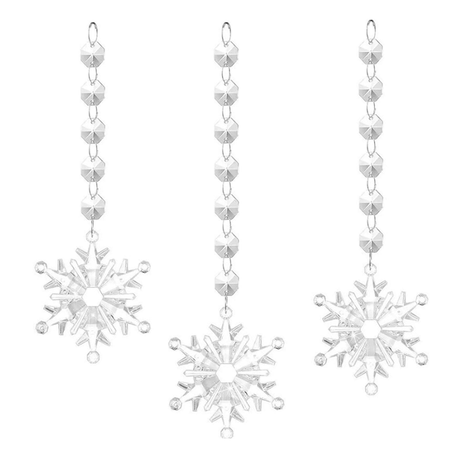 30 Pcs Snowflake Icicle Decoration Exquisite Acrylic High Transparency Hanging Snowflake Ornament