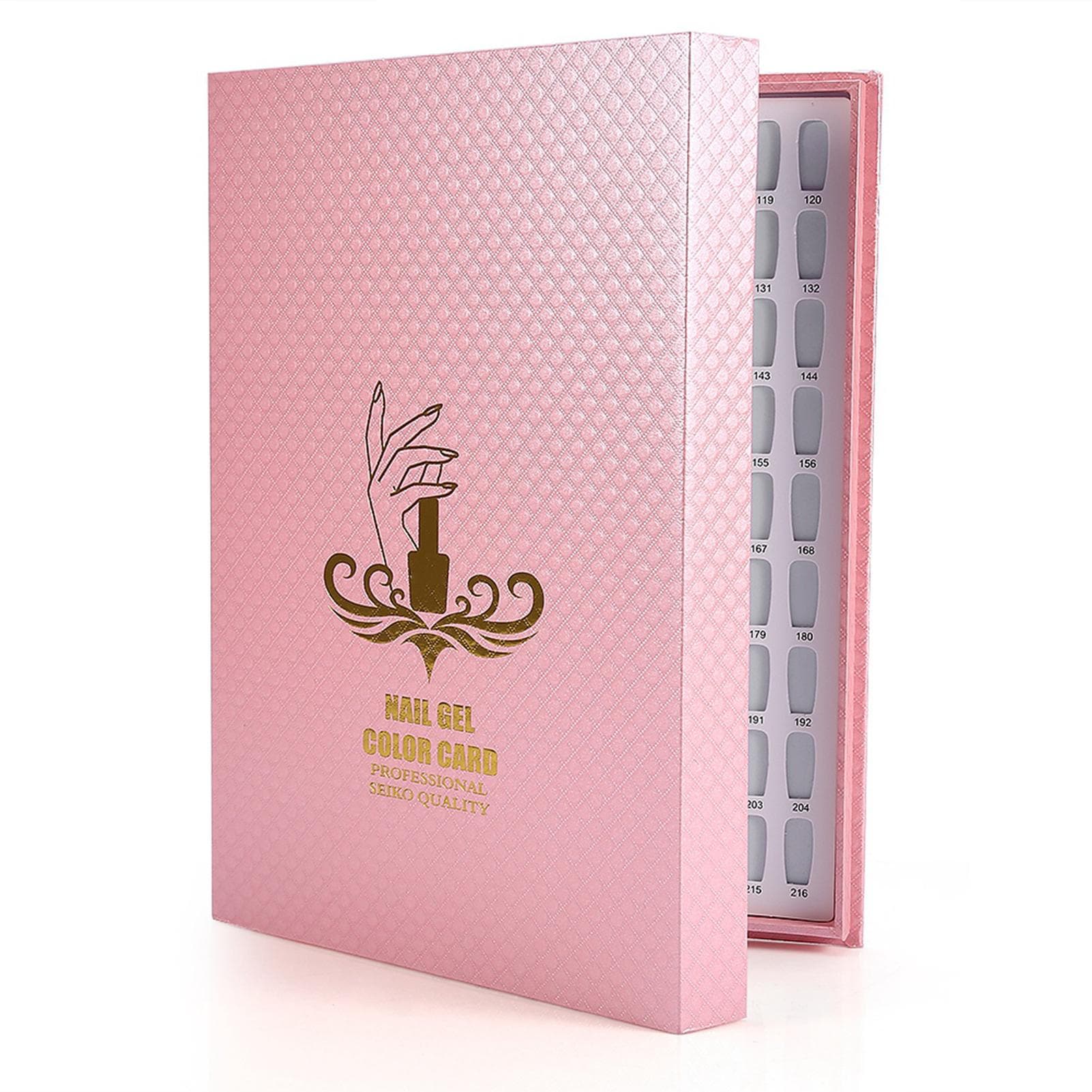 216 Colors Nail Gel Color Card Nail Polish Display Chart Book Nail Art Showing Shelf Pink pink