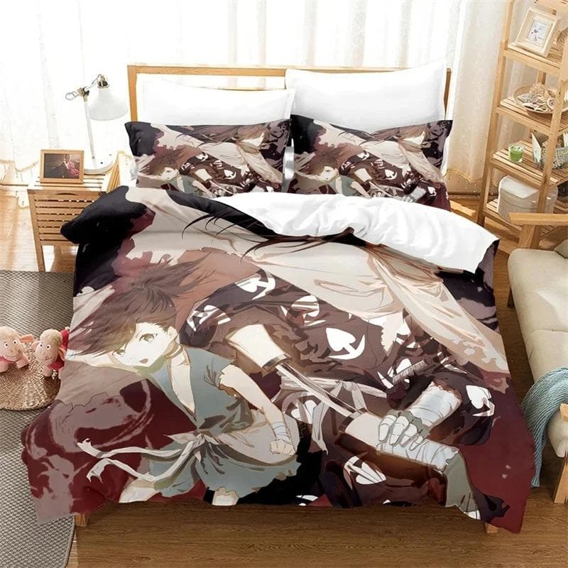 3D Print Anime Dororo Bedding Set,Duvet Cover Comforter Bed Set Quilt Cover Pillowcase,King Queen Twin Size Boys Girls Adults 70x133cm 2pcs