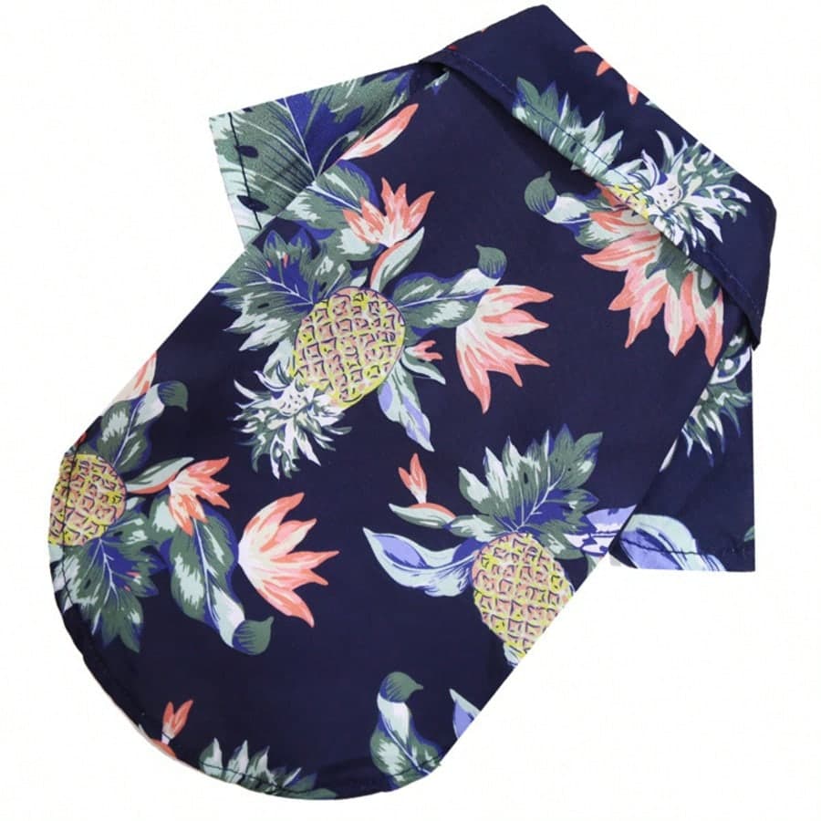 1pc Lightweight Polyester Hawaiian Style Hooded Shirt, Suitable for Small Breed Teddy Bears All Year Round XXL
