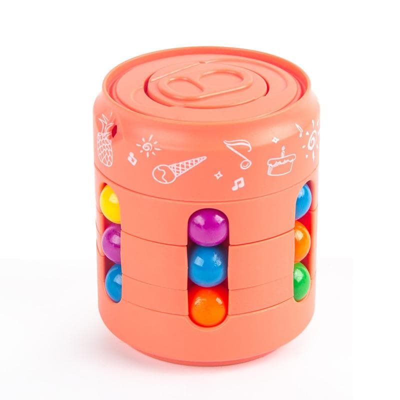 Magic Rotating Bean Puzzle Cube Game Kids Adults Fingertip Fidget Stress Relief Game Montessori Education Toys For Children Gift MYY 4.5*4.5*5.2cm OPP bags orange