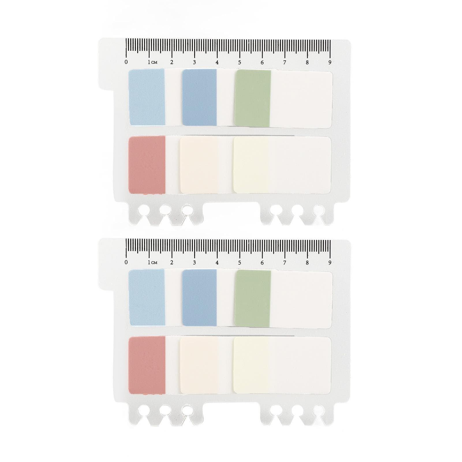 2 Sets Transparent Sticky Notes 6 Colors Morandi Waterproof Translucent PET Sticky Notes for File