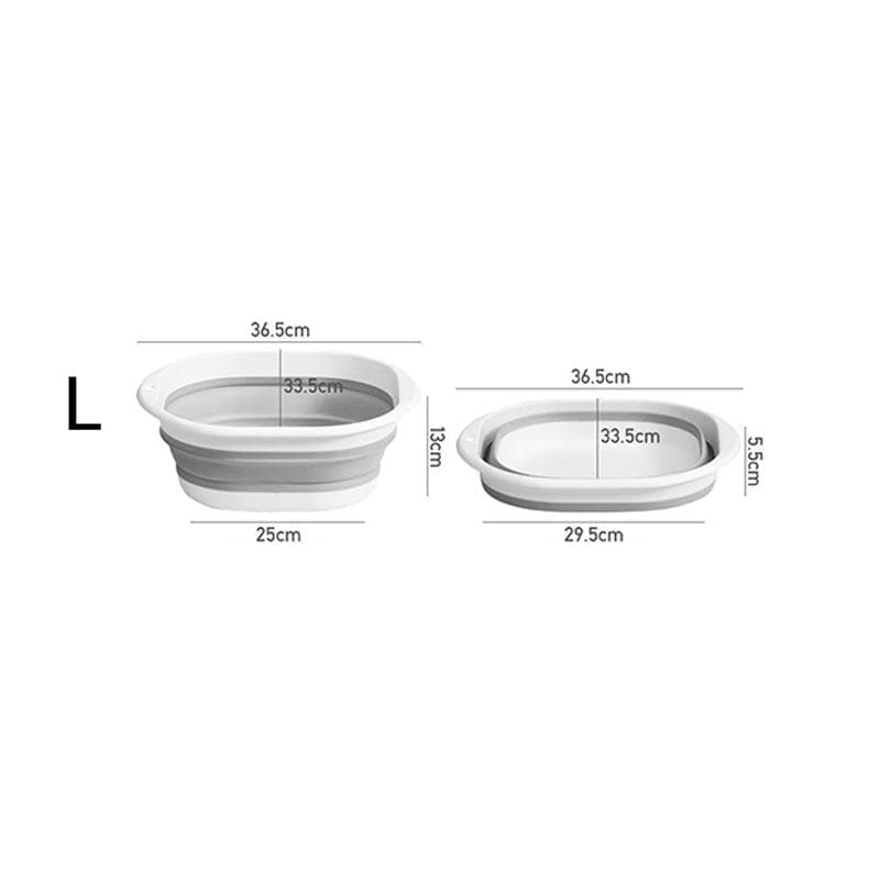 Folding Foot Bath Basin Portable Plastic Foot Soak Tub for Home Use Multipurpose Wash Basin L grey