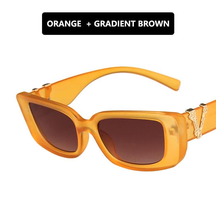New Vintage Cat Eye Sunglasses Women Men Retro Designer Square Sun Glasses UV Protection Fashion Eyewear with pouch and cloth
