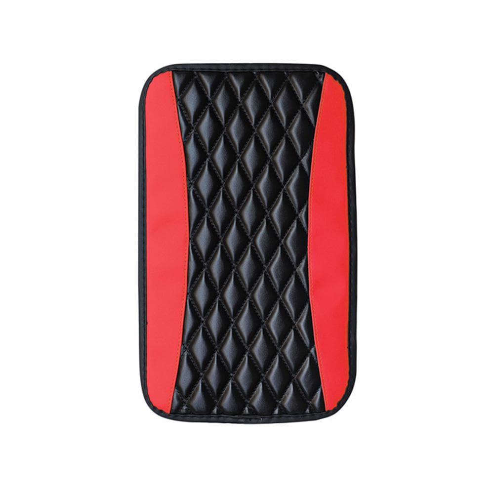 Car Central Armrest Box Console Cover PU Leather Car Interior Central Armrest Box Pad Non Slip Decor Mat Universal Accessories red
