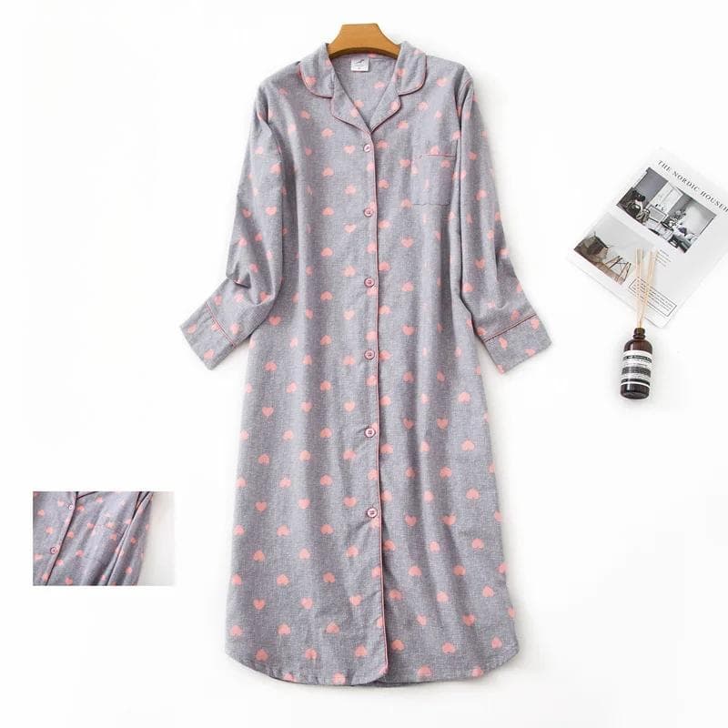 Plus Size Women's Pajamas Plaid Design Mid Length Shirt Nightgown Women's Underwear Clothes M