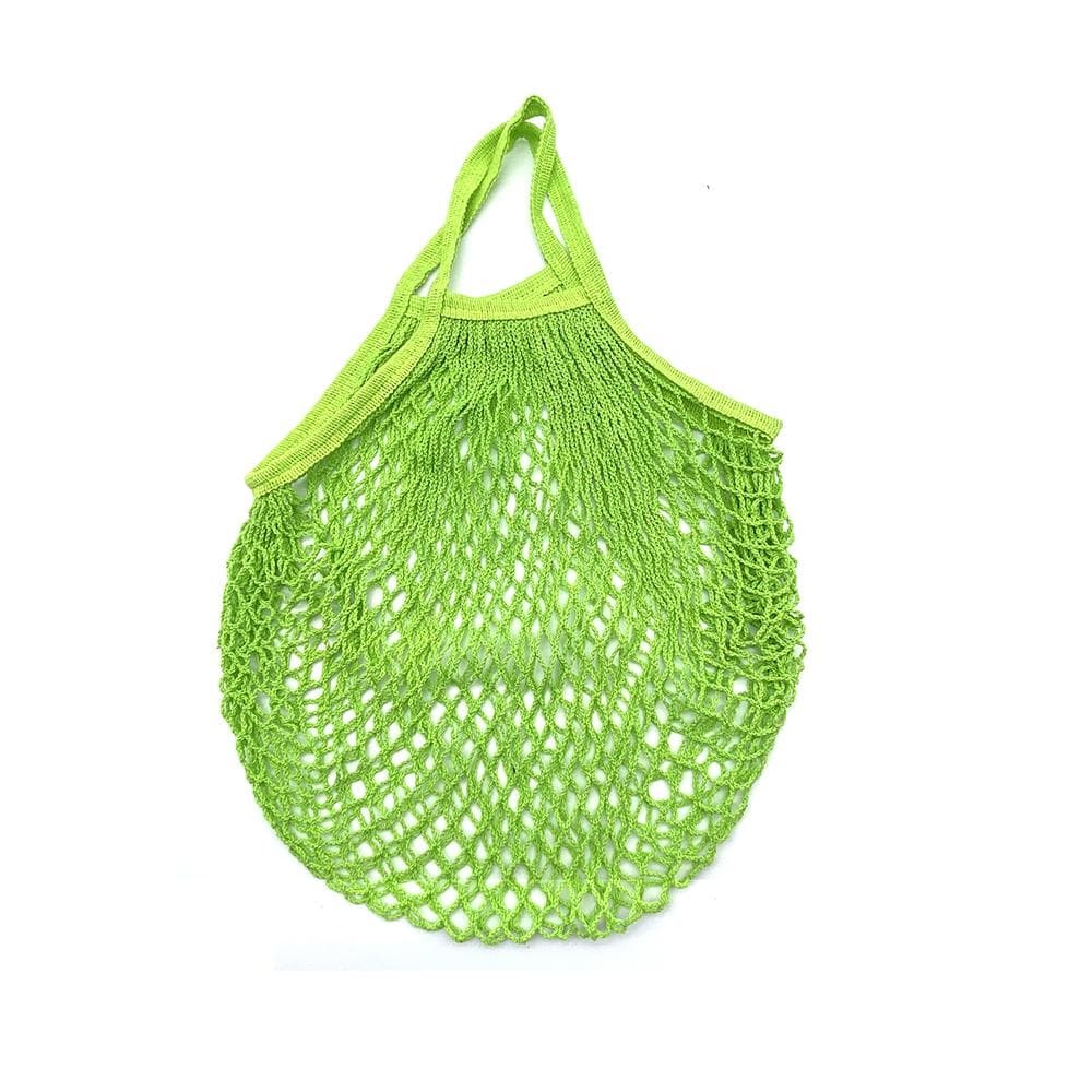 Portable Reusable Grocery Bags for Fruit Vegetable Bag Cotton Mesh String Organizer Handbag Short Handle Net Shopping Bags Tote Fruit green