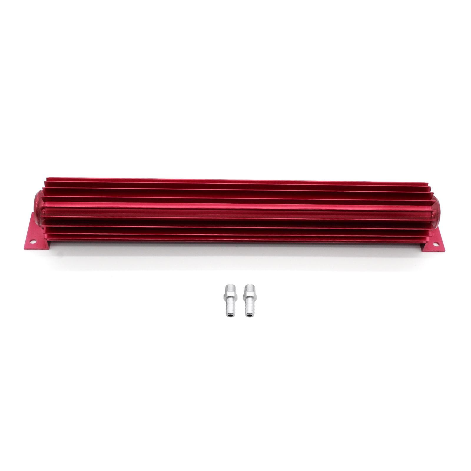 18inch Transmission Oil Cooler Aluminum Dual Pass Finned Transmission Trans Fluid Universal Oil red