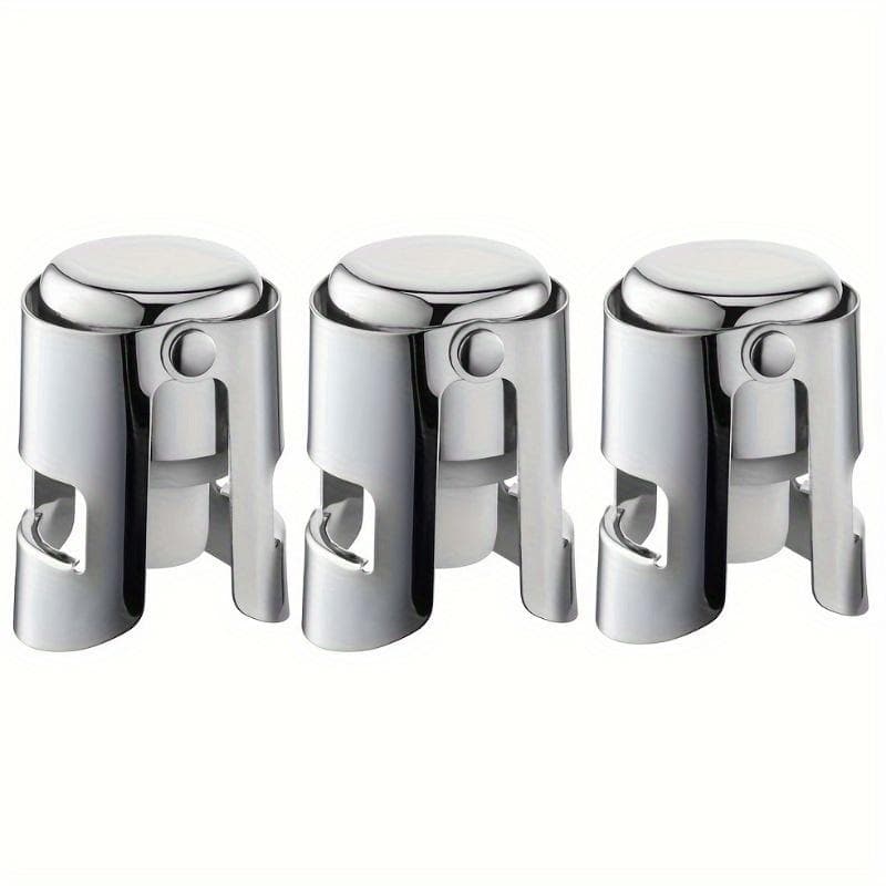 3pcs, Food Grade Silicone Sealed Leak-Proof Preserver for Sparkling Wine, Cava, Prosecco Bottles - Keep Fresh with Durable Bottle Caps