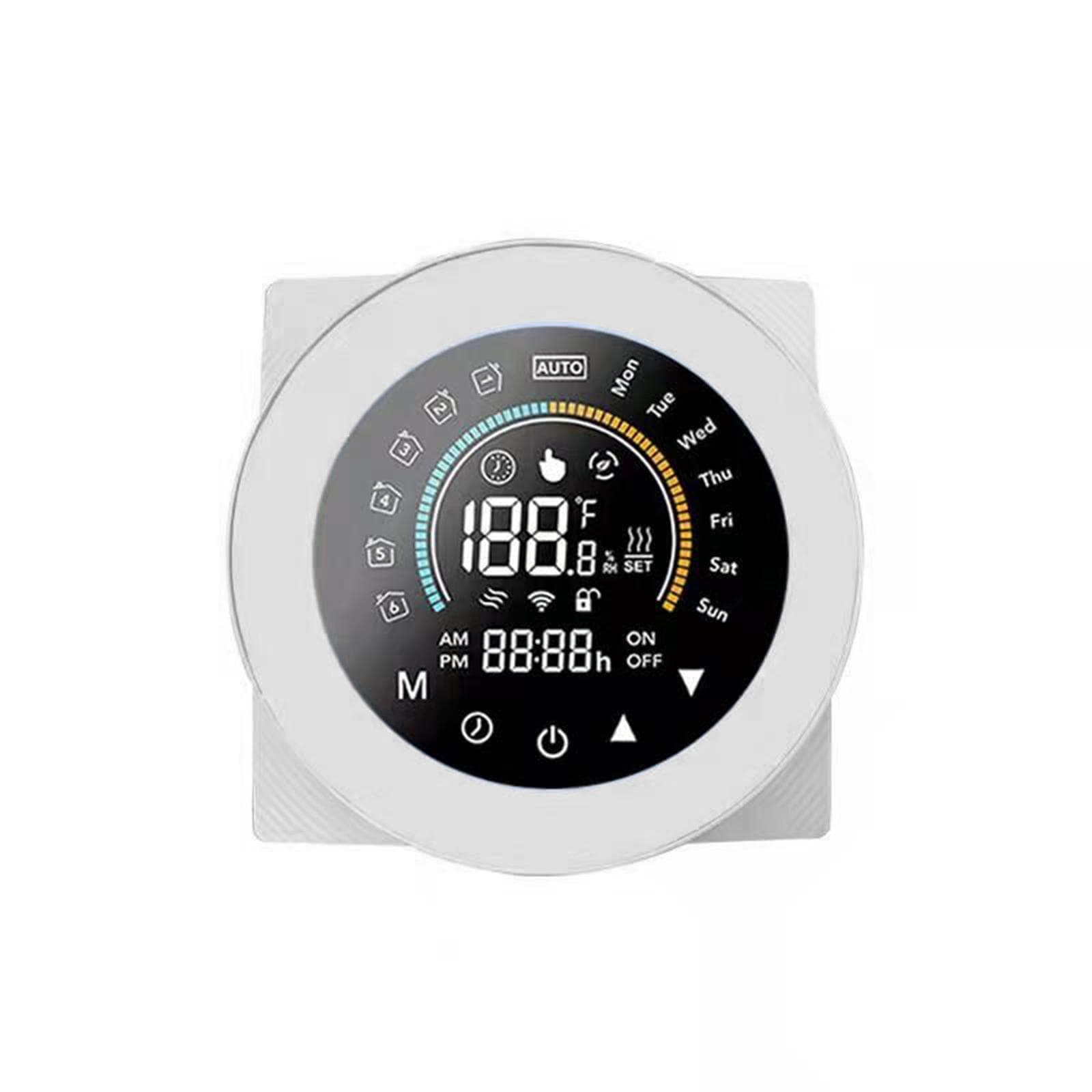 Tuya ZigBee Smart Thermostat for Water Heating Digital Temperature Controller Large LCD Display GC Water Gas Boiler white