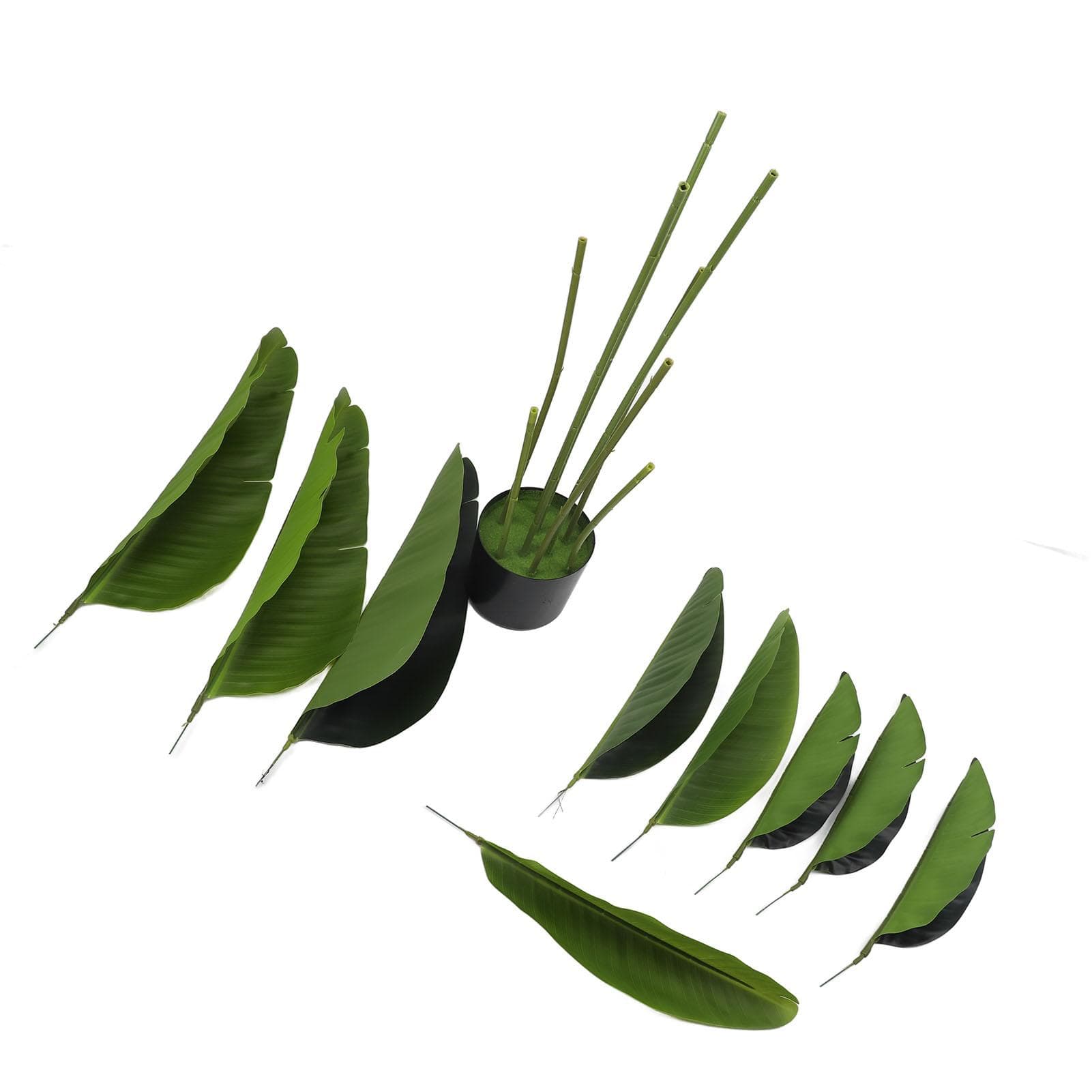 Artificial Bird of Paradise Tree for Home Decor Faux Floor Plant Banana Leaf Tropical Tree with Pot 120cm / 47.2in