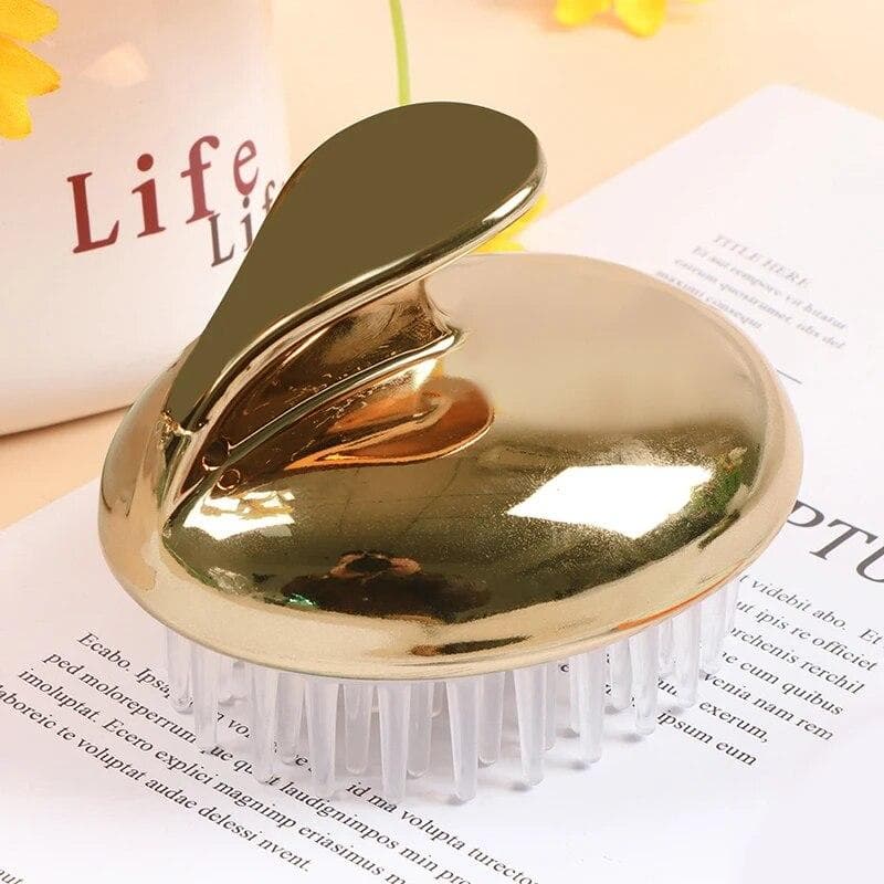 Silicone Head Body Massager Shampoo Scalp Massage Brush Hair Washing Comb Body Shower Brush Bath Spa Slimming Massage Brush rose gold