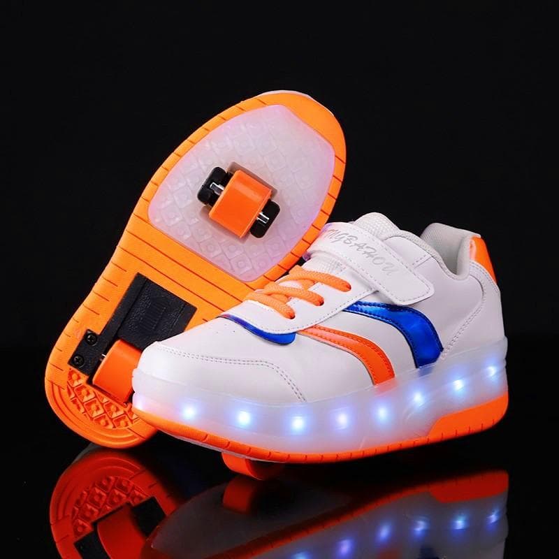 Double-wheeled Children's Runaway Shoes, Luminous Wheel Shoes, Co-ed Roller Skates 28