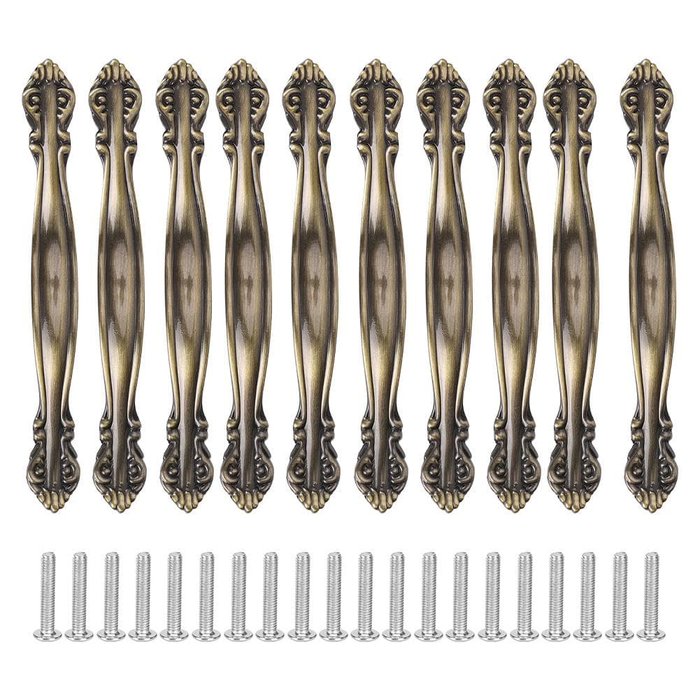 10 Sets Bronze Tone Handle Pull Cabinet Hardware for Dresser Drawer Wardrobe Home Office