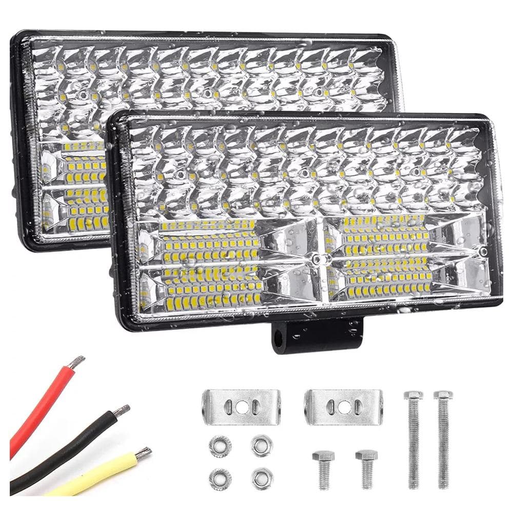 2Pcs LED Tractor Work Lights 9Inch Driving Spotlight Auxiliary Headlights 12V-80V Universal for black