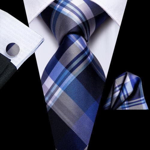 Hi-Tie Mens Silk Necktie Set Striped Paisley Solid Tie Pocket Square Cufflinks N-3013