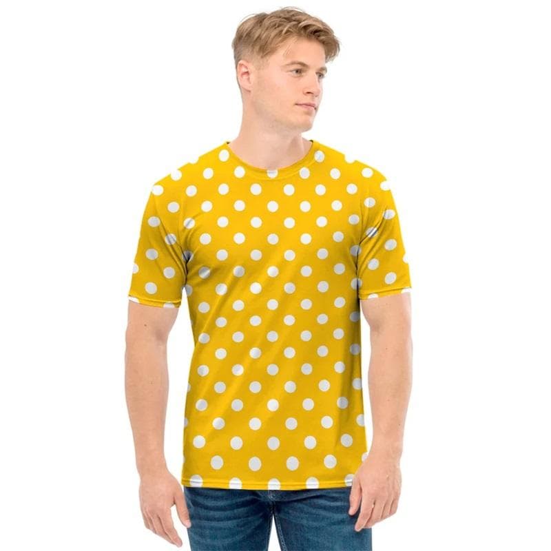 Polka Dot Pattern 3D Print Mens T Shirt Summer Short Sleeve Crew Neck Tee Shirts Tops Streetwear Mens Plus Size T Shirts XL