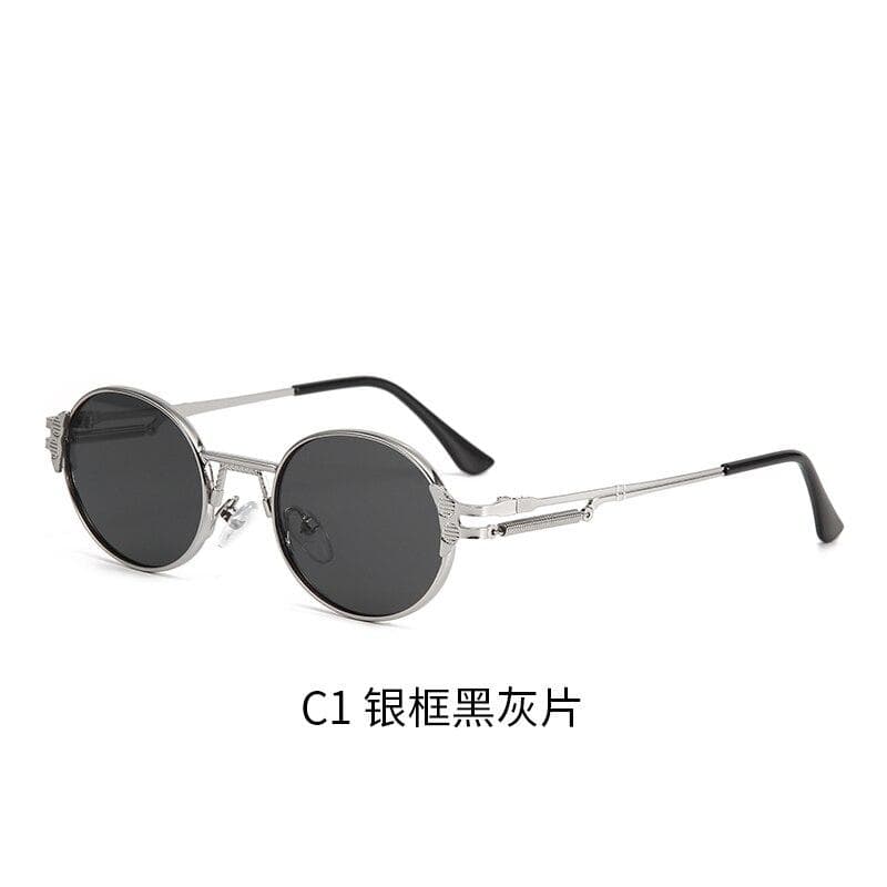 New Round Frame Retro Metal Sunglasses For Men And Women Personalized Stylish UV Protection