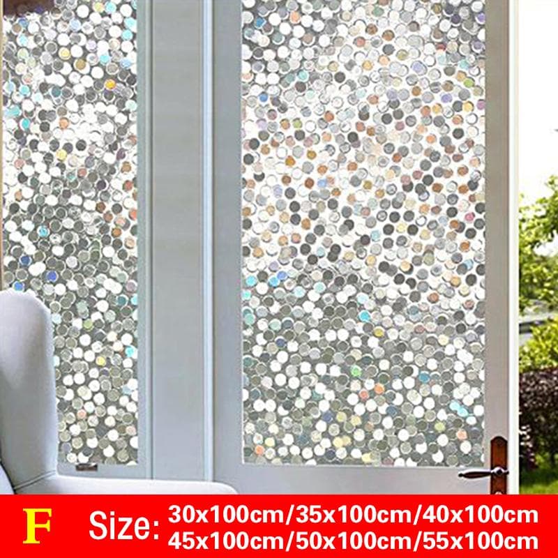 1Roll Home Decor Privacy Window Glass Film Sticker Stained 3D Decorative Self-adhesive Stickers 55x100cm
