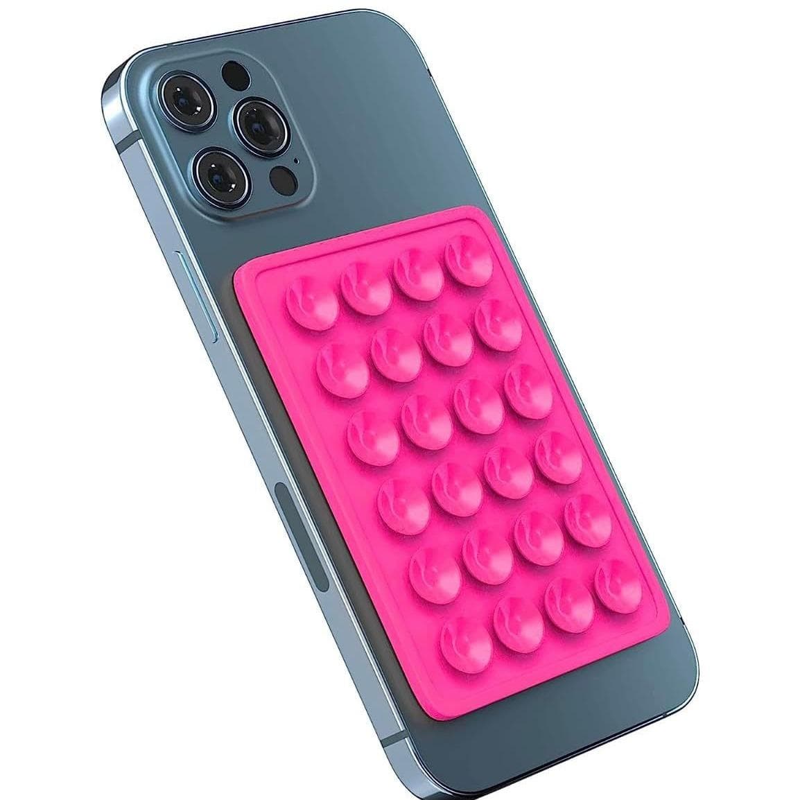 Thickened silicone suction cup 24 square suction cups mobile phone tablet bag suction cup universal light pink